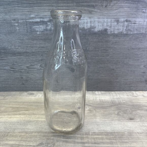 USA Clear Glass One Quart Milk Bottle Avalon Dairies Dairy Container Jar Vintage - Picture 10 of 11